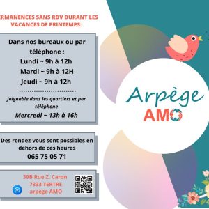 Nos permanences durant les congés de printemps