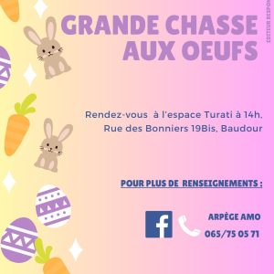 Chasse aux oeufs organisée à Baudour, le 08 avril 2026